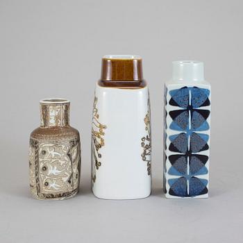 VASER, 3 st, flintgods. Ellen Malmer och Niels Thorson, 1960-/70-tal.