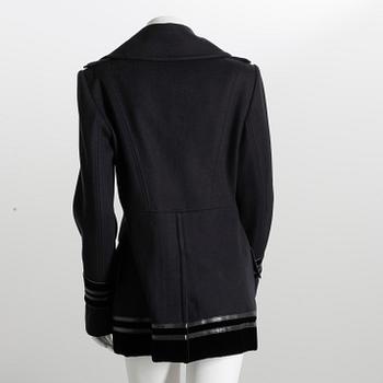 GUCCI, a black wool coat.
