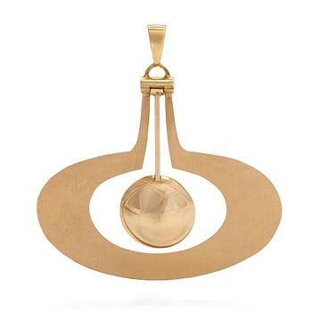 Tapio Wirkkala, pendant, "Pear", 18K gold.