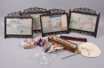 PARTI JAPONICA, ca 100 delar, modeller och dockor, Japan 1900-talets första hälft/mitt.