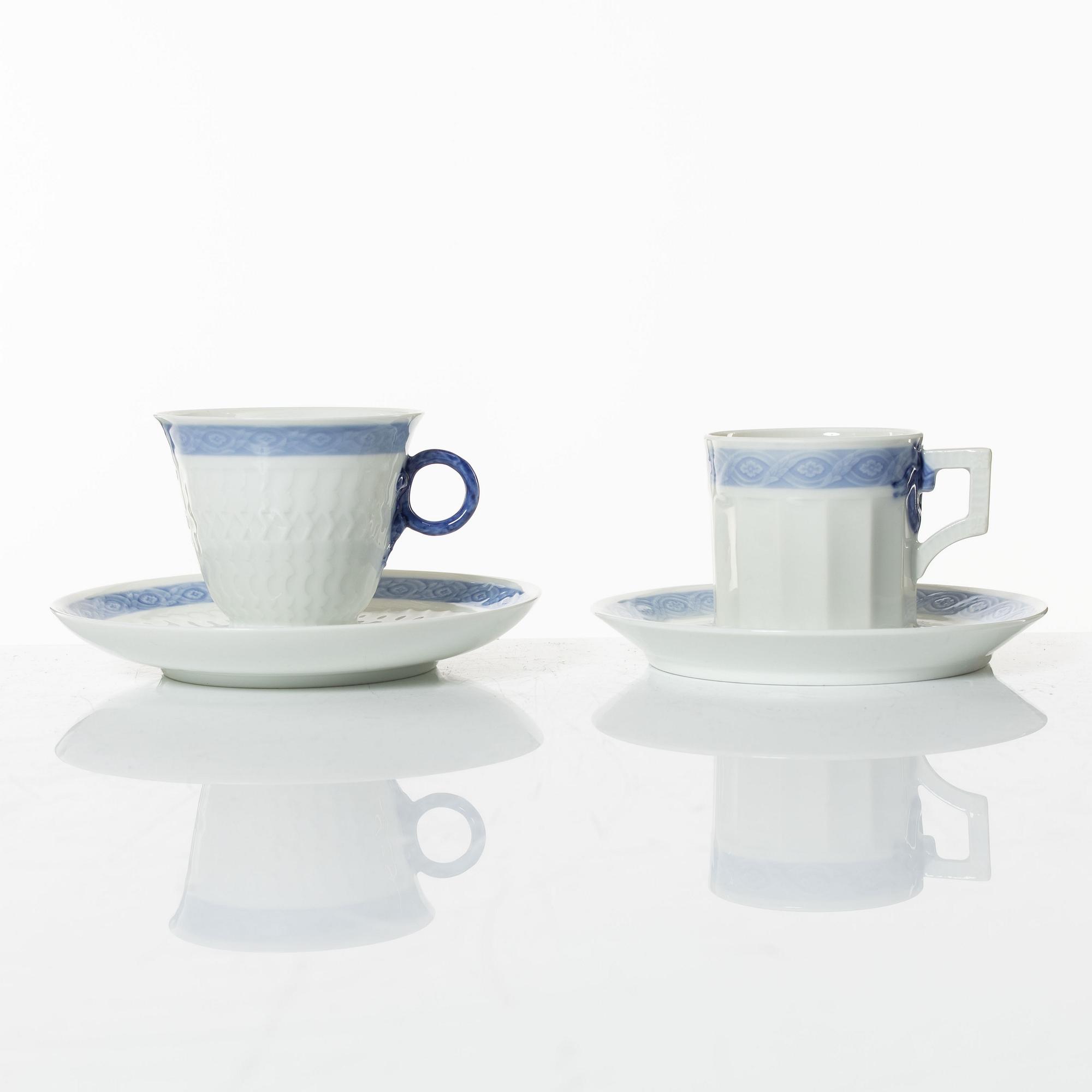 Arnold Krog, coffee and tea service, 50 pieces, Blue Fan, Royal Copenhagen.