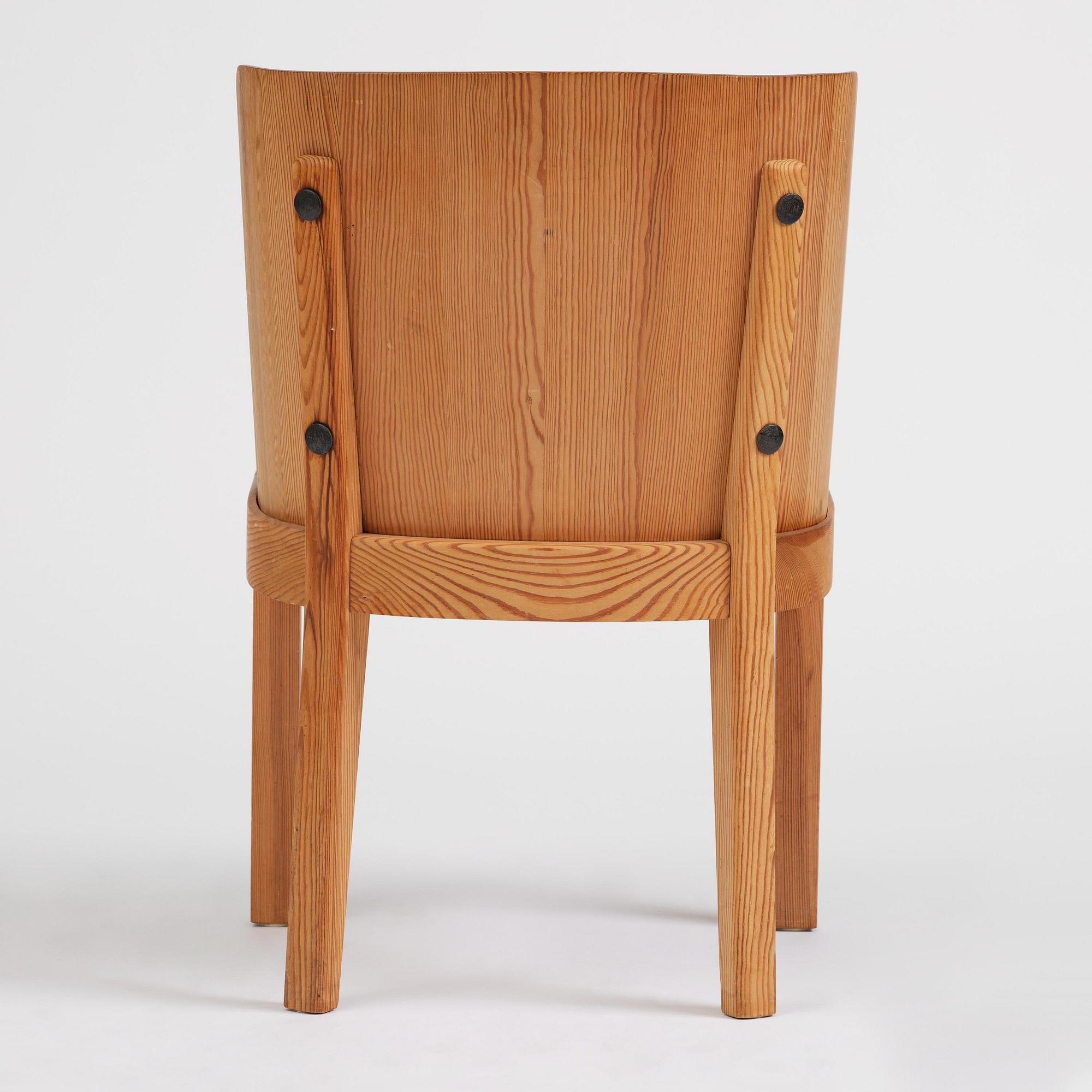 Axel Einar Hjorth, a stained pine "Lovö" chair, Nordiska Kompaniet, Sweden, 1930s.