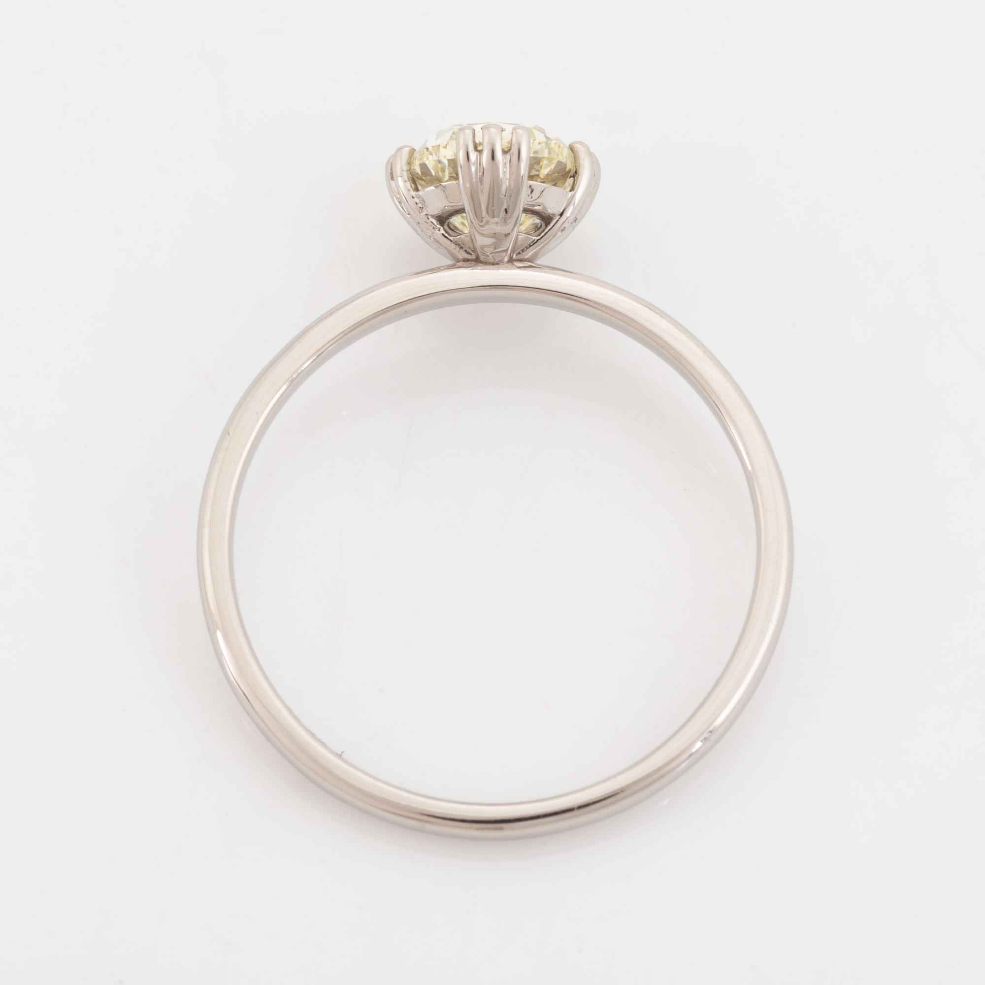 Cushion cut diamond ring.