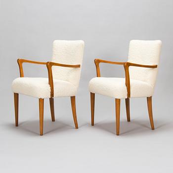 Werner West, a pair 1940's armchairs for Oy Stockmann Ab, Keravan Puusepäntehdas.