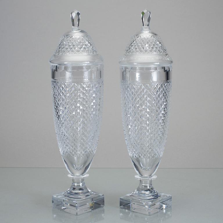 POKALER, ett par, glas, "Kent", Kosta, 1900-tal.
