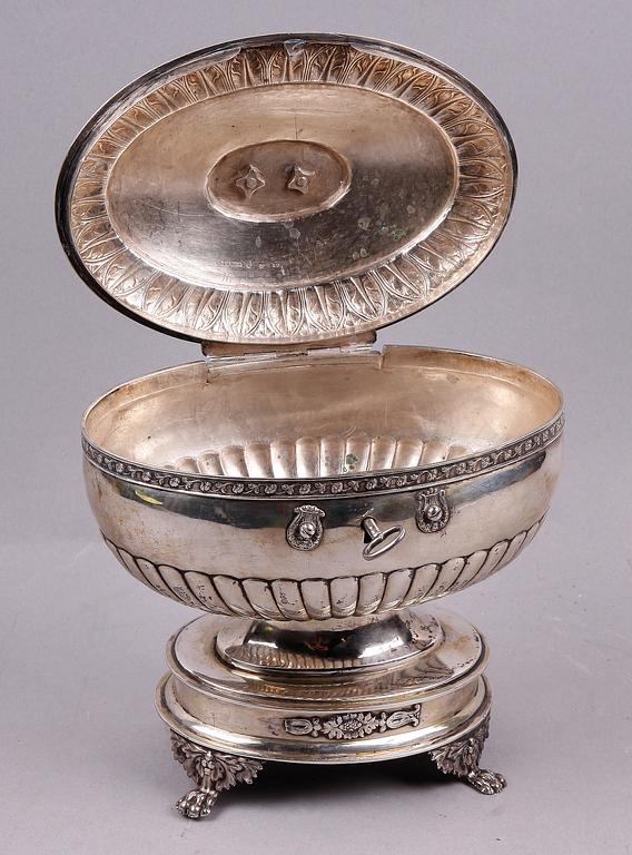 SOCKERSKRIN, silver, Karl Johan, Carl Petter Lampa, Stockholm, 1830.