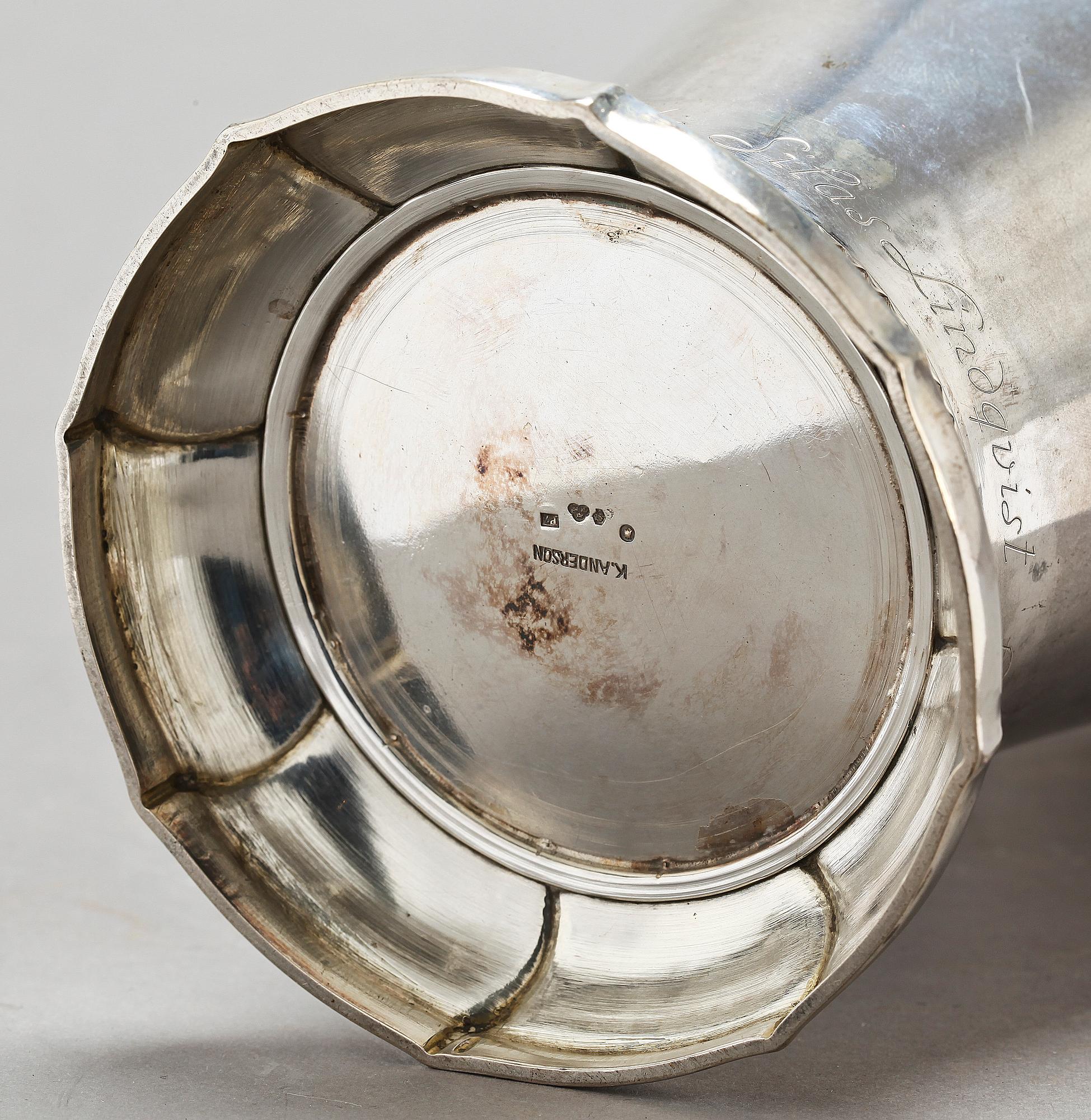 POKAL, silver, K Anderson, Stockholm, 1917. Ca 435 gr.