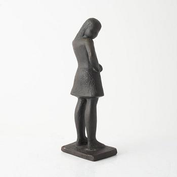 Lisa Larson, skulptur "Tonårsflickan", brons, Scandia Present, ca 1978, nr 581.