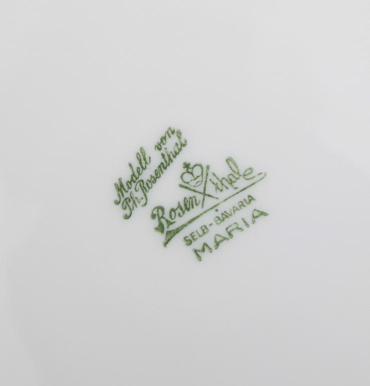 MATSERVIS, 74 delar, porslin, "Maria", Rosenthal, 1900-talets mitt.