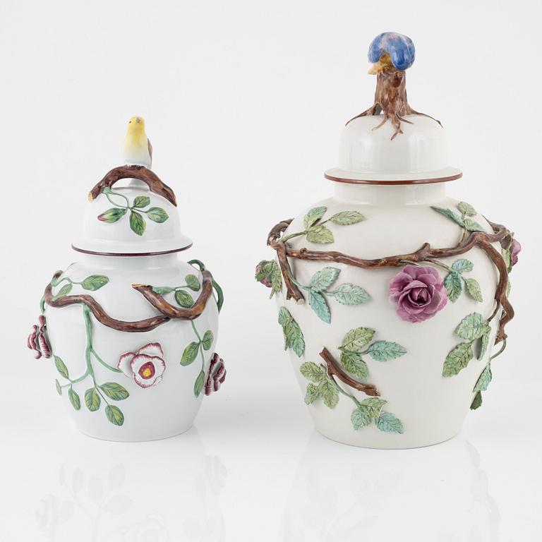 Two Rococo style urns, Rörstrand, 20th Century.