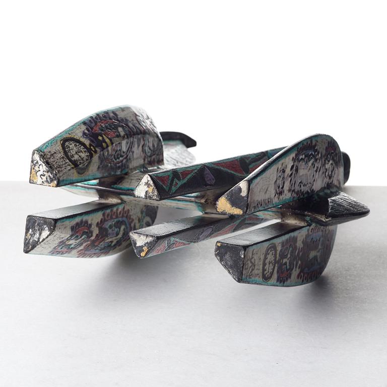 Birger Kaipiainen, a ceramic sculpture of a horserider, Rörstrand, Sweden 1950's.