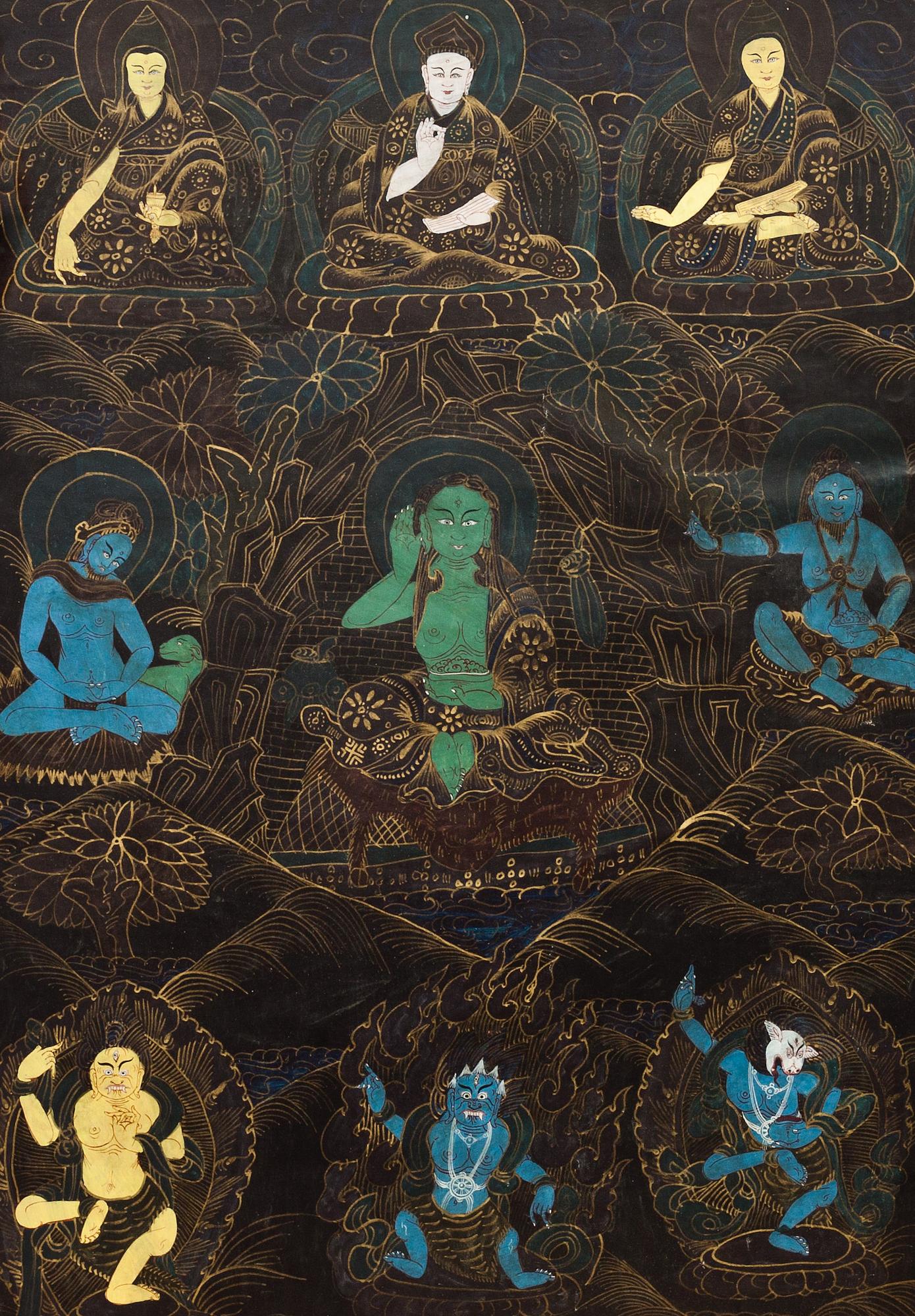 TANKA, gouache, Nepal, 1900-tal.