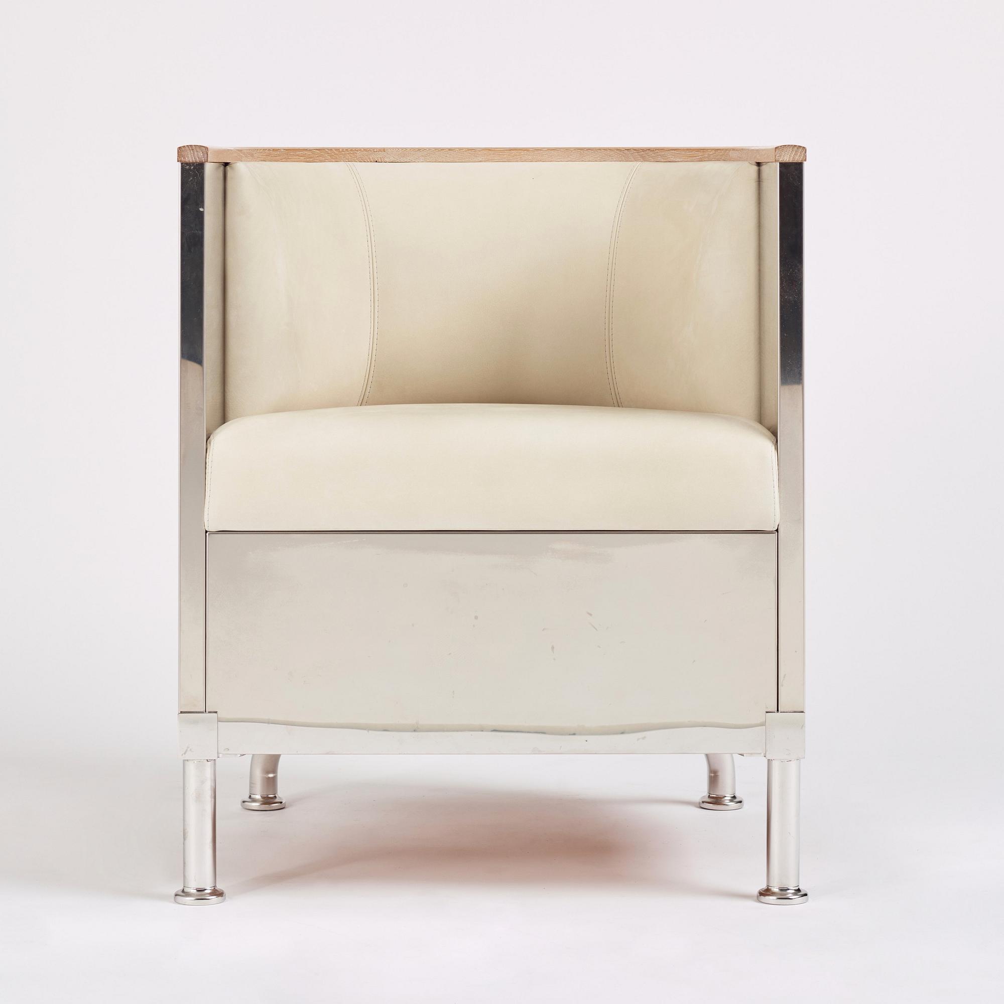 Mats Theselius, an 'Inox' armchair, ed. 33/199, for Källemo, Sweden post 2015.