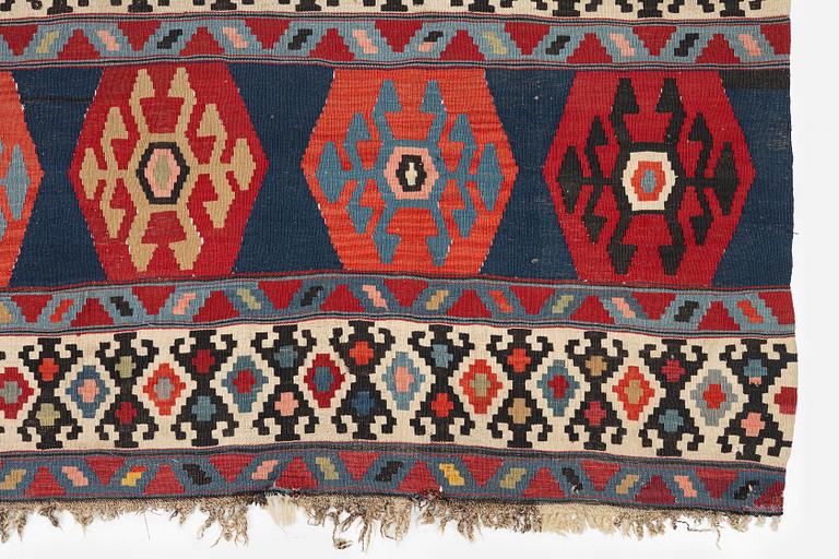 An antique Shahsavan kilim, West Persia, c. 303 x 208 cm.