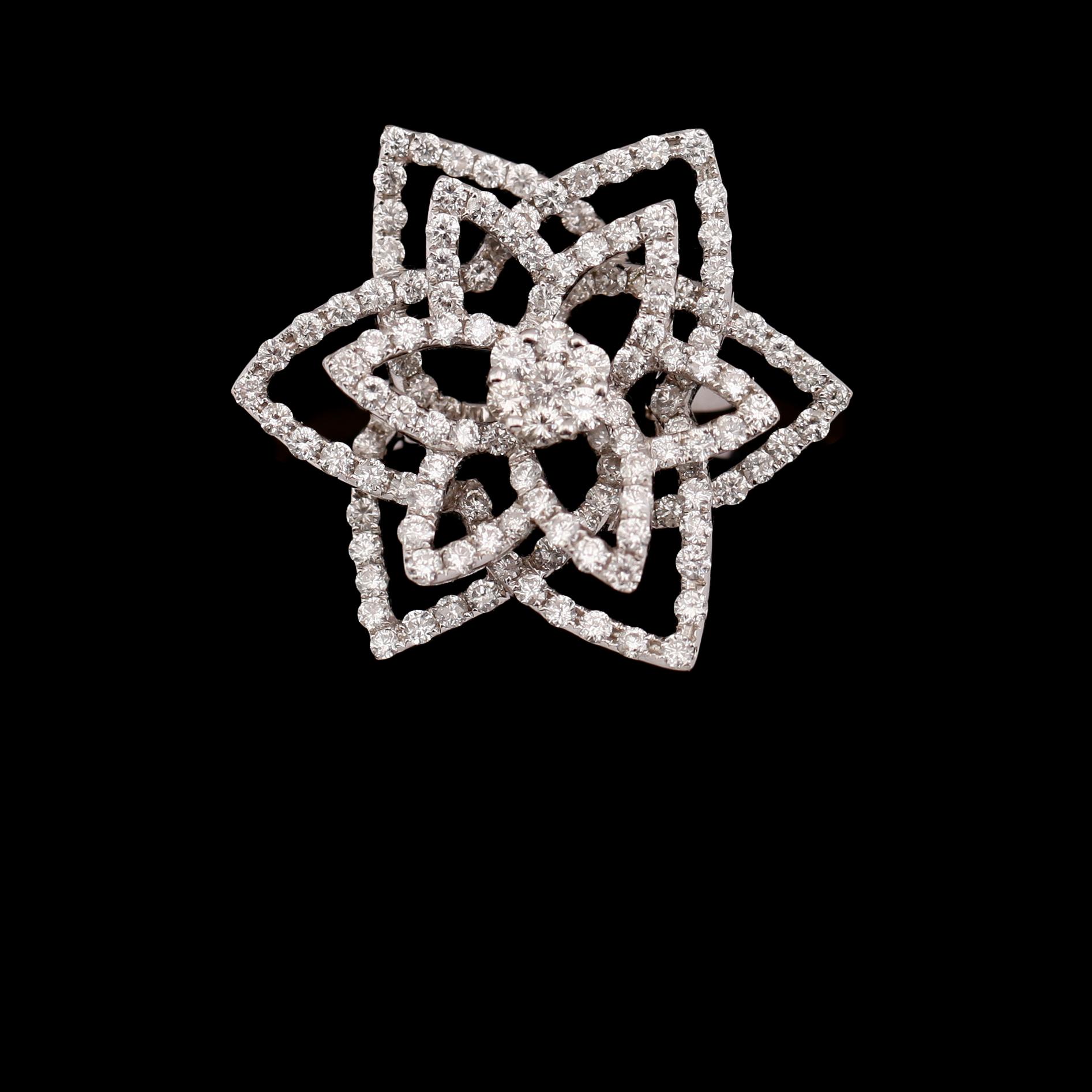 RING, 18 k vitguld, briljantslipade diamanter tot ca 2.83 ct.