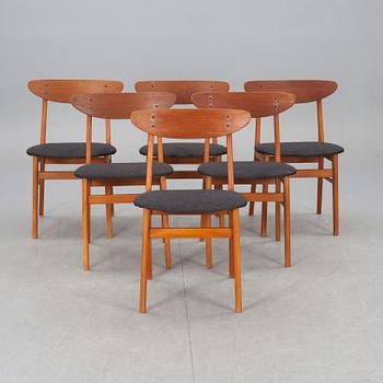 STOLAR, 6 st, Farstrup Möbelfabrik, Danmark. 1950/60-tal.
