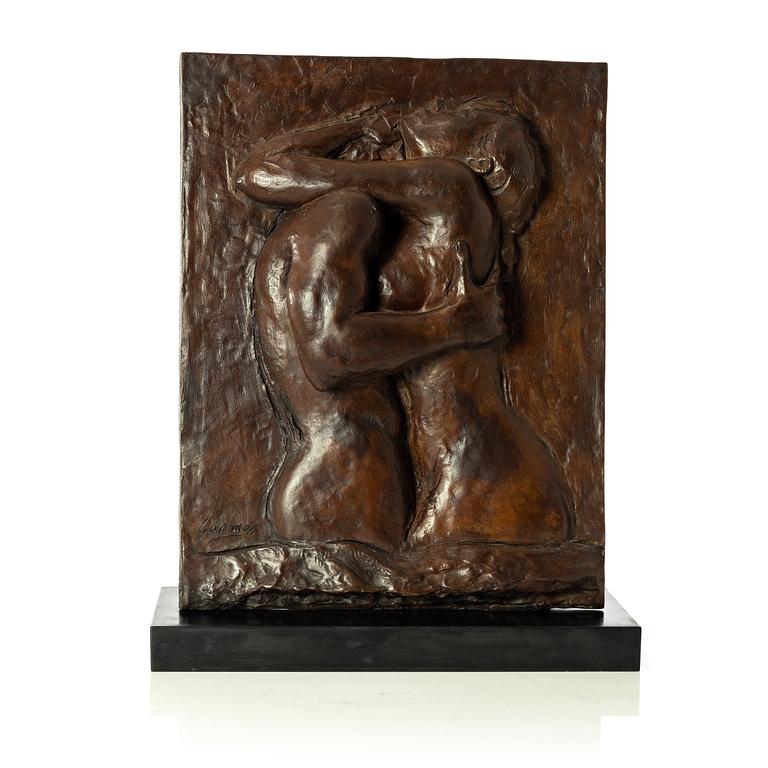 Gudmar Olovson, relief/sculpture. Signed. Numbered. Foundry mark. Bronze, total height 70 cm, length 50 cm.