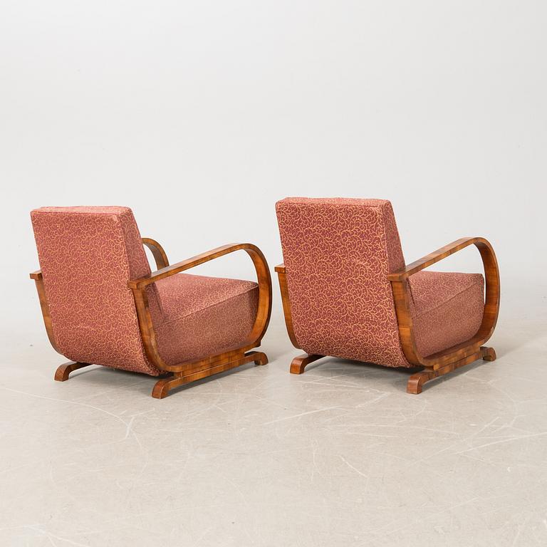 Armchairs, a pair, Art Deco, first half of the 20th century.