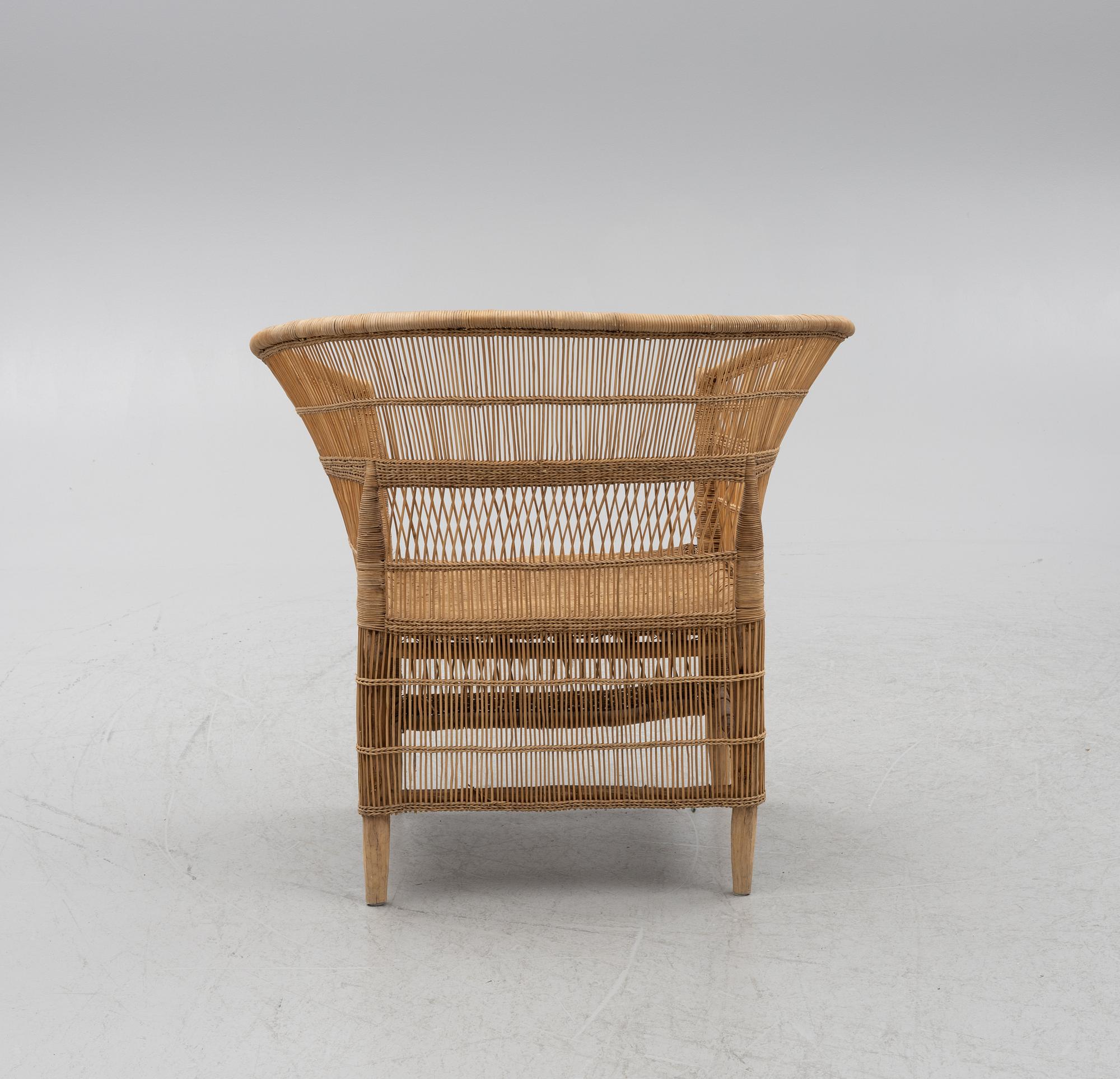 Armchair, rattan, second half of the 20th century.