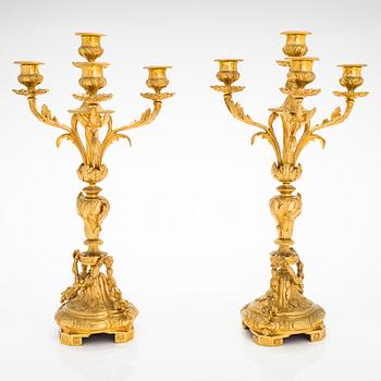 A pair of candelabras from the latter half of the 19th century.