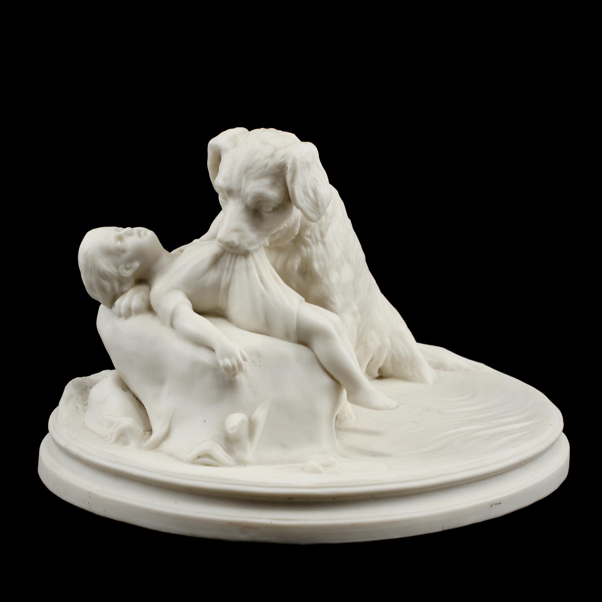FIGURIN, "Lifräddaren", parian, omkring 1900.