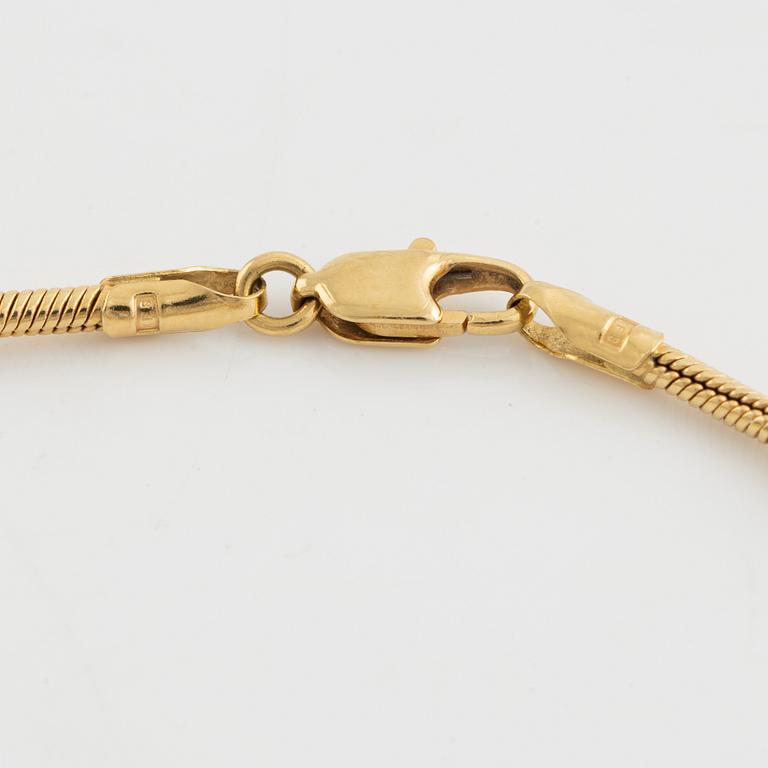 Collier och armband, 18K guld.