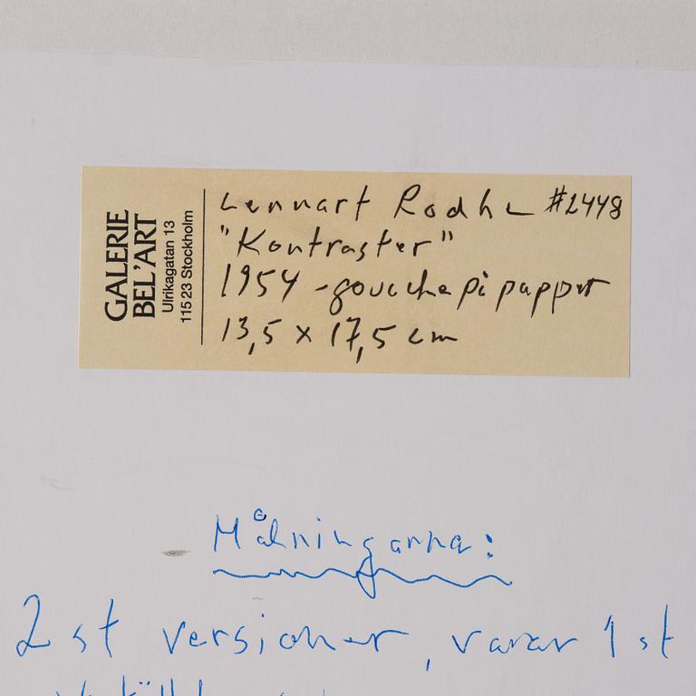 Lennart Rodhe, "Kontraster".
