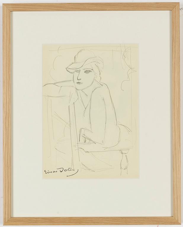 Einar Jolin, pencil drawing, stamped signature Einar Jolin.