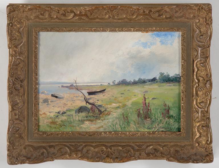 KONRAD SIMONSSON, oil on panel, signed.