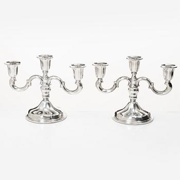 Candelabras, a pair, silver, 20th century.