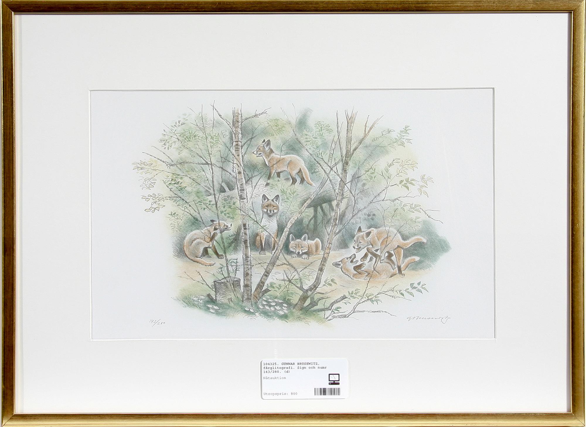 GUNNAR BRUSEWITZ, färglitografi. Sign och numr 143/280.