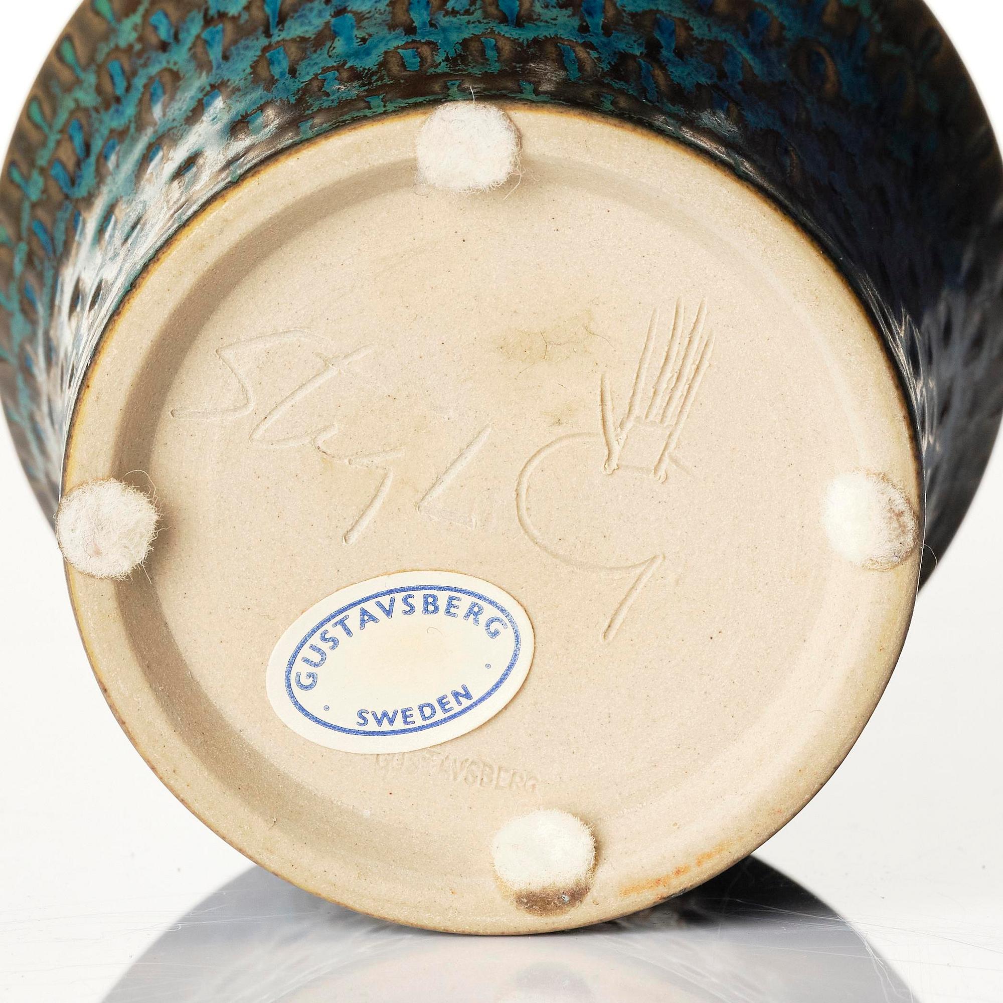 Stig Lindberg, a stoneware vase, Gustavsberg Studio, 1963.
