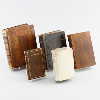 Five books from the 17th and 18th century.