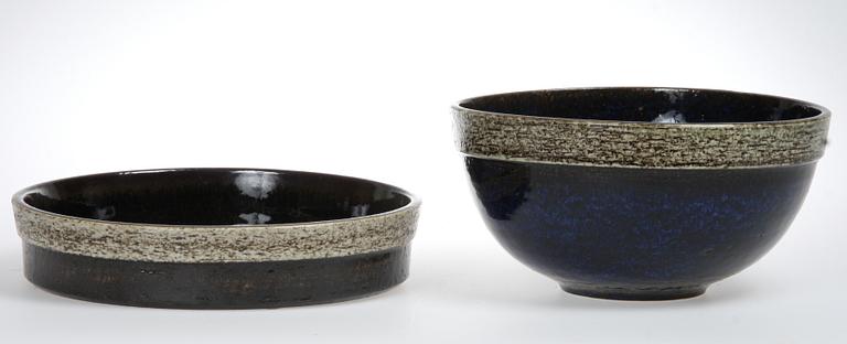 SKÅL samt FAT, stengods, Britt-Louise Sundell, Gustavsberg Studio.