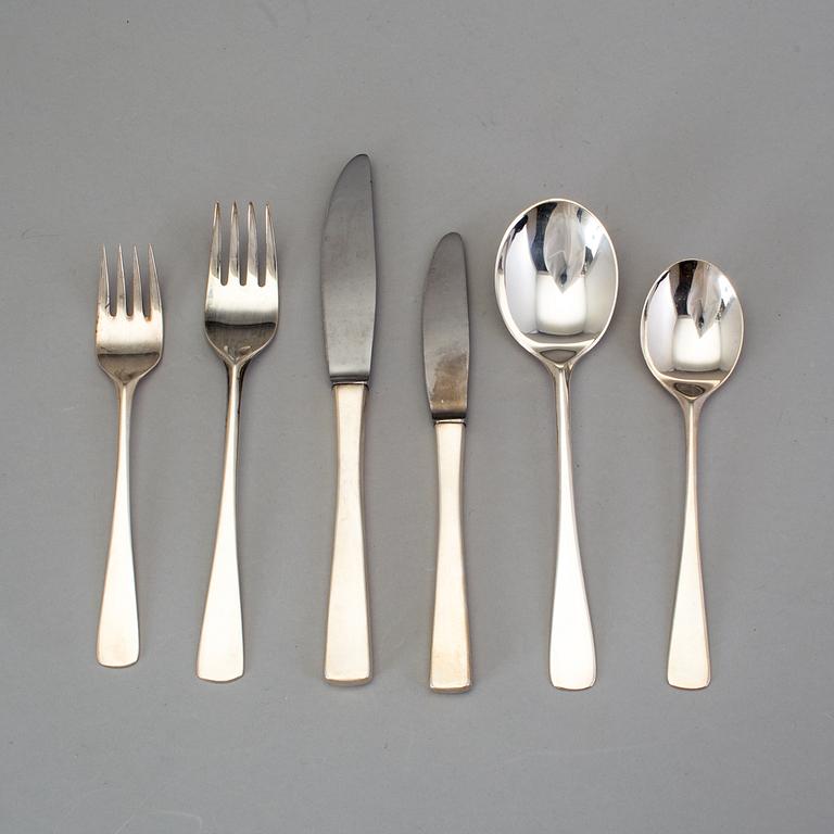 a set of silver cutlery with 72 parts "Sten Sture" by Eric Löfman MGAB 1970. W 3100 g.