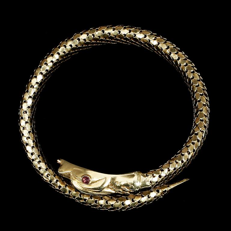 ARMRING, 18k guld. Vikt 39g.