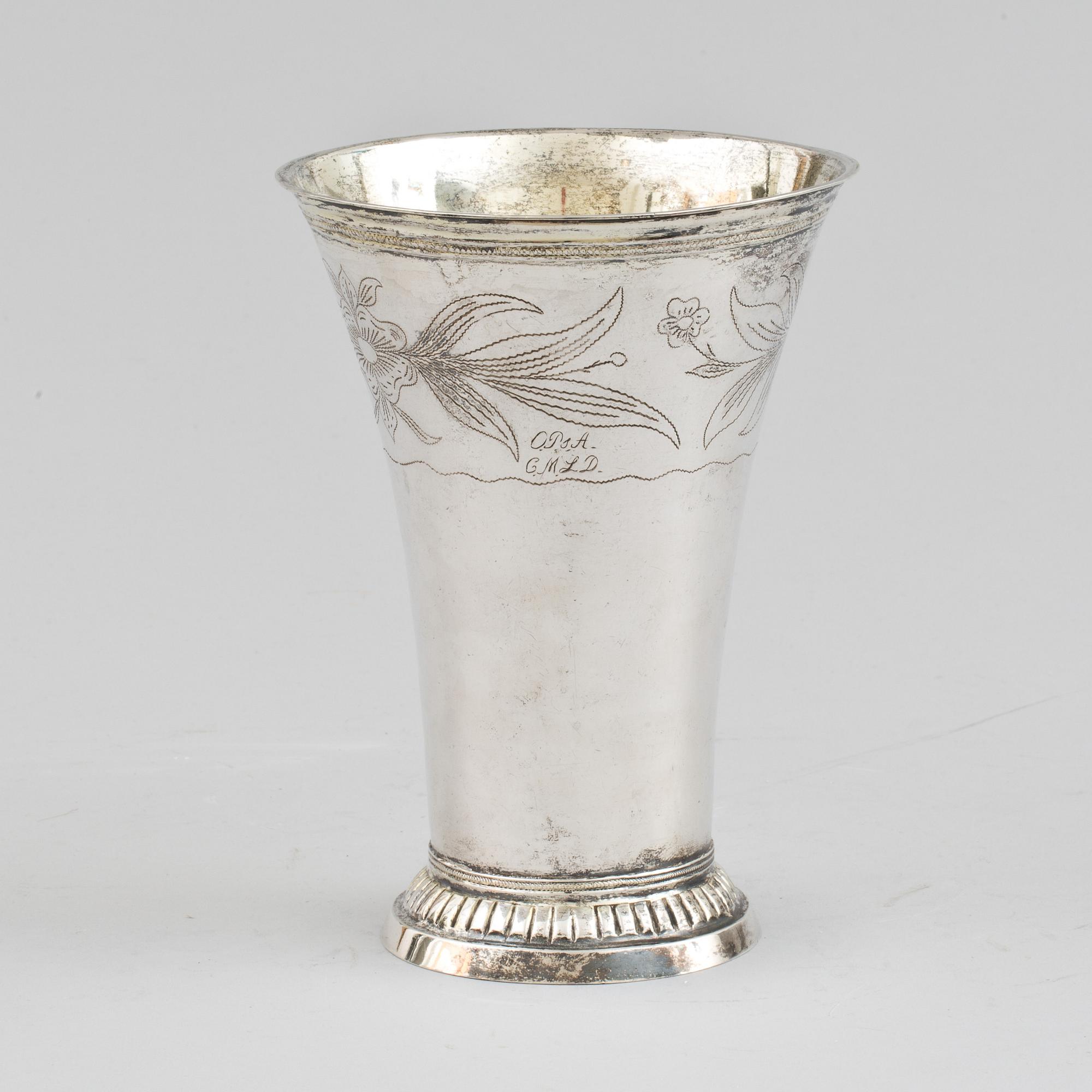 POKALVAS, silver. Johan Högstedt(1785-1819) Kalmar otydlig årsstämpel trol 1798. Ca 330g.