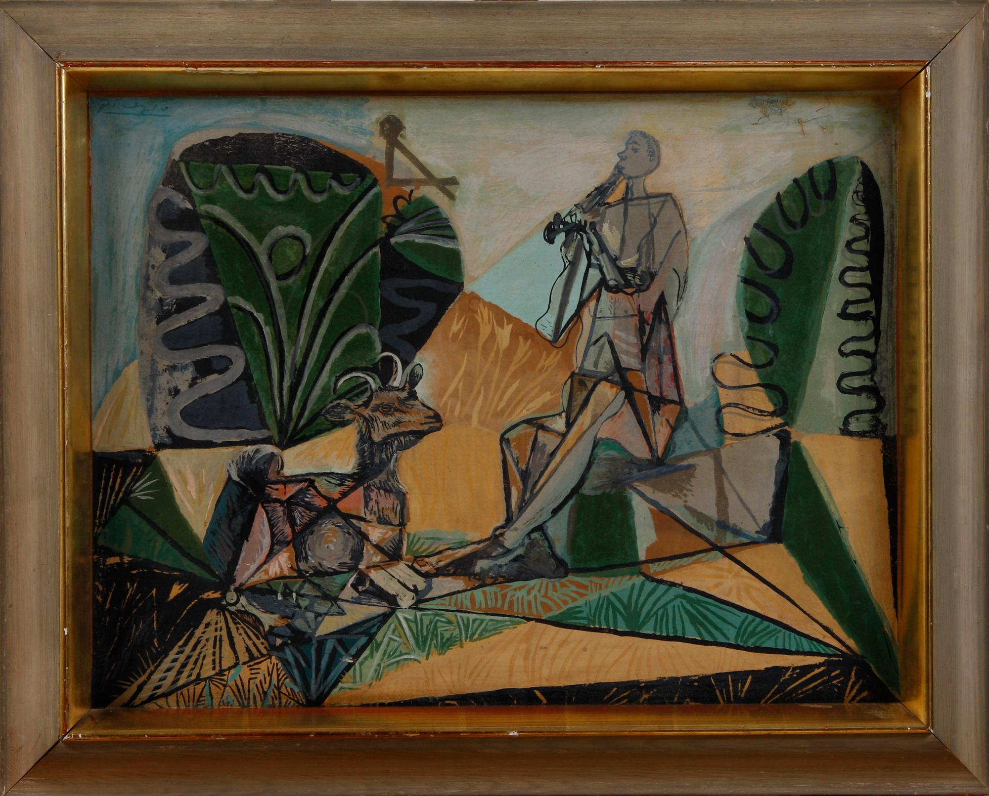 BEMÅLAT TRYCK, efter Picasso.