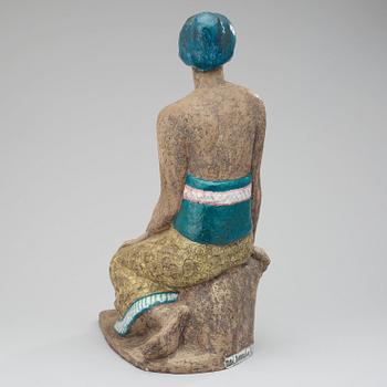 MARI SIMMULSON, figurin, "Sittande balinesiska", Upsala-Ekeby 1957, modell 4294.
