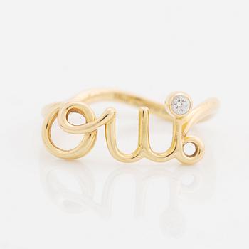 Dior, ring "Oui", 18K gold with brilliant cut diamond.