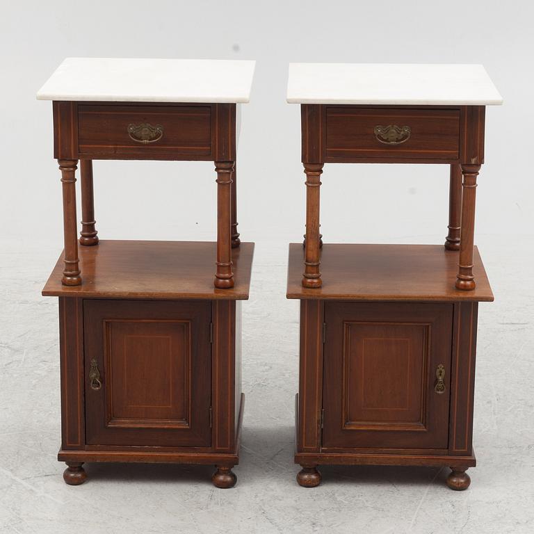 A pair of bedside table, first half of the 20th century.