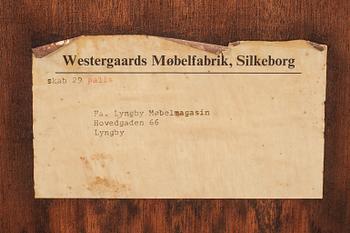 SIDEBORAD, Westergaards möbelfabrik, Silkeborg. Danmark, 1950-tal. CITES-intyg medföljer.