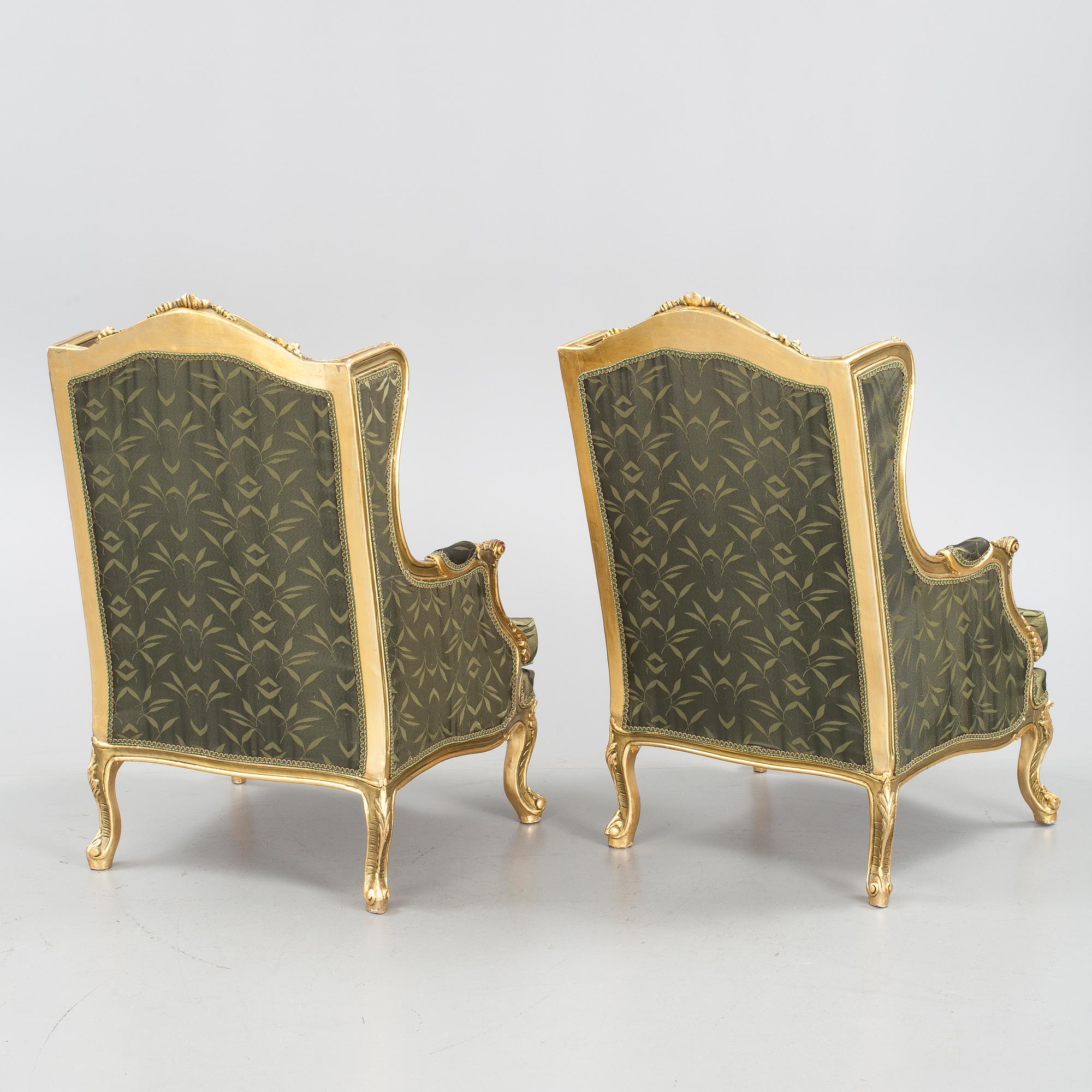 FÅTÖLJER, ett par, rokokostil, 1900/2000-tal.