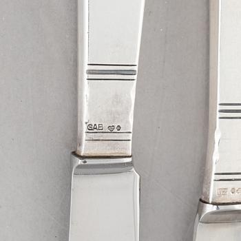 Jacob Ängman, a silver cutlery service, "Rosenholm", GAB (84 pieces).