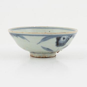 A group of thirteen cups, a bowl and a cup holder, four saucers, partly China and 18th century,