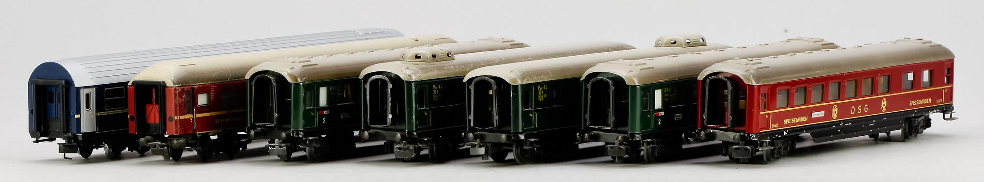 PARTI VAGNAR, 7 st, Märklin, 1900-talets andra hälft.