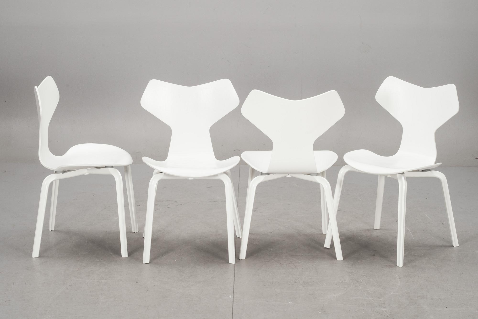 STOLAR, 4 st, "Grand Prix", Arne Jacobsen, Fritz Hansen, Danmark.