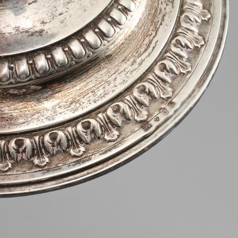 LJUSSTAKAR, ett par, silver, Johan Ludvig Friberg, Stockholm, 1884.