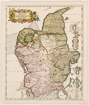 WILLEM JANSZOON BLAEU, karta, 1600-tal och FREDERIC DE WIT, karta ca 1690-tal.