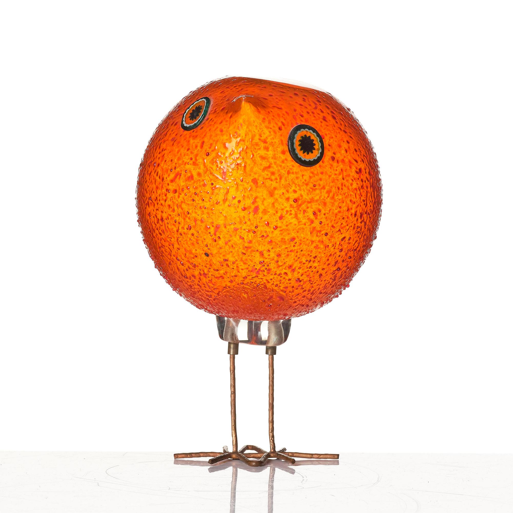Alessandro Pianon, a "Pulcino" glass sculpture of a bird, Vistosi, Italy, 1960s.
